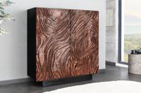 Massief highboard FLUID 110 cm walnootbruin acaciahout uitgebreid 3D-ontwerp - 45601 - thumbnail