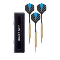 Engelhart Longfield games steeltip dartpijl set 22 gram goud/blauw 3 stuks - thumbnail