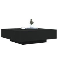 Salontafel 100x100x31 cm bewerkt hout zwart - thumbnail