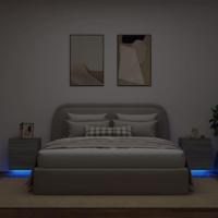 Nachtkastjes met LED-verlichting 2 st bewerkt hout grijs sonoma - thumbnail