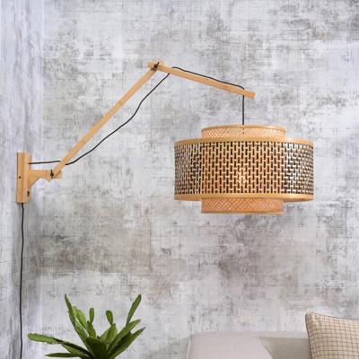 GOOD&MOJO Wandlamp 'Bhutan' Large, Ø50cm, Bamboe, kleur Naturel GOOD&MOJO Wandlamp 'Bhutan' Large, Ø50cm, Bamboe, kleur Naturel
