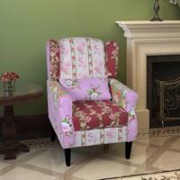 Fauteuil met patchwork ontwerp stof - thumbnail