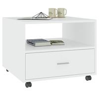 Salontafel 55x55x40 cm bewerkt hout wit - thumbnail