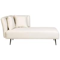 Beliani - RIOM - Chaise longue - Wit - Linkszijdig - Stof - thumbnail