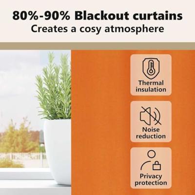 VidaXL Zwart-out gordijnen met ringen 2 pcs feloranje 225 x 140 cm