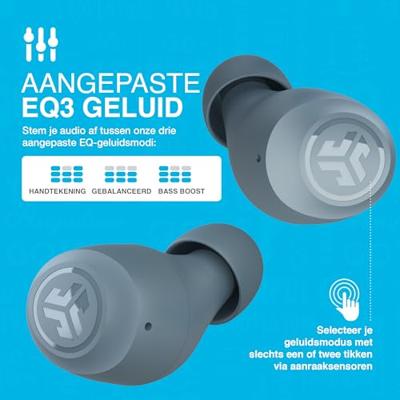 JLab Go Air Pop True Wireless Earphones, Bluetooth Earbuds, Oordopjes Draadloos with 32H Speeltijd, In Ear Headphones with Microfoon, USB-Oplaaddoos, Dubbele Verbinding, EQ3 Geluid, Leisteen