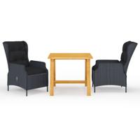 vidaXL 3-delige Tuinset donkergrijs - thumbnail