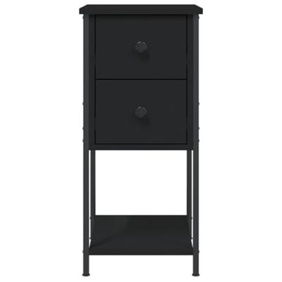 Nachtkastjes 2 st 32x42x70 cm bewerkt hout zwart Nachtkastjes 2 st 32x42x70 cm bewerkt hout zwart