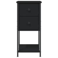 Nachtkastjes 2 st 32x42x70 cm bewerkt hout zwart - thumbnail