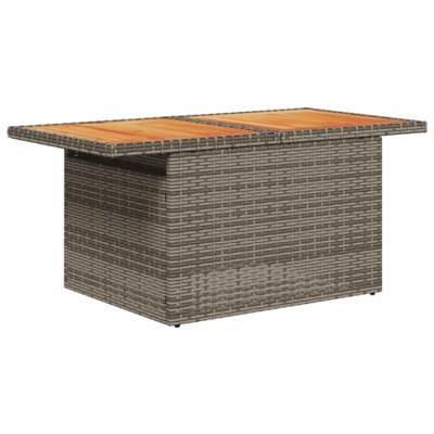 9-delige Loungeset met kussens poly rattan grijs