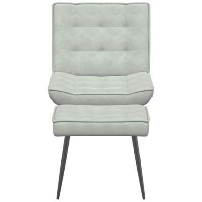 Relaxstoel met voetenbank fluweel lichtgrijs