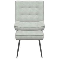 Relaxstoel met voetenbank fluweel lichtgrijs - thumbnail