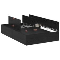 Bedframe Zwart eiken 200 x 120 x 31.5 cm Bewerkt hout - thumbnail