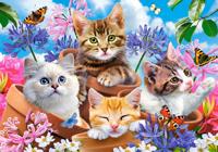 Selecta Castorland legpuzzel kittens with flowers, 500st. - thumbnail
