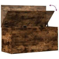 Opbergbox 100x42x46 cm bewerkt hout gerookt eikenkleurig - thumbnail