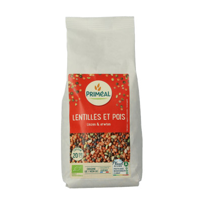 Primeal Linzen- en kikkererwtenmix bio 500 Gram Primeal Linzen- en kikkererwtenmix bio 500 Gram