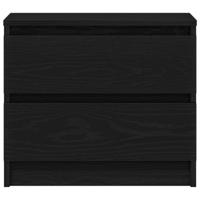 Nachtkastje 2 pcs Zwart eiken 50 x 40 x 43.5 cm Bewerkt hout - thumbnail
