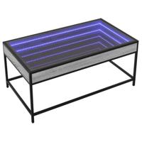 Salontafel met Infinity LED 90x50x41 cm grijs sonoma eikenkleur - thumbnail