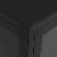 Dressoir 75x35x105 cm staal en glas zwart - thumbnail