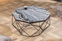 Elegante salontafel DIAMOND 70cm grijs zwart met marmeren blad - 40394 - thumbnail