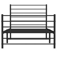 Bedframe met hoofd- en voeteneinde metaal zwart 90x190 cm - thumbnail