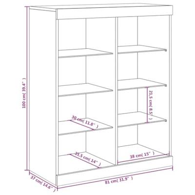 Dressoir met LED-verlichting 81x37x100 cm sonoma eikenkleurig Dressoir met LED-verlichting 81x37x100 cm sonoma eikenkleurig