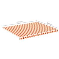 VidaXL Vervangingsdoek voor luifel 4,5x3,5 m geel en oranje - thumbnail