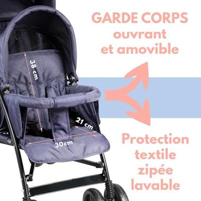 BAMBISOL dubbele wandelwagen - 6-36 maanden voor de voorstoel (max 15 kg) en 0-36 maanden (max 15 kg) voor de achterbank BAMBISOL dubbele wandelwagen - 6-36 maanden voor de voorstoel (max 15 kg) en 0-36 maanden (max 15 kg) voor de achterbank