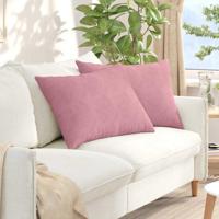 Sofa Kussens 2 pcs Roze 70 x 50 cm Katoen Stof - thumbnail