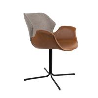 Zuiver Nikki armstoel gestoffeerd fab brown - thumbnail