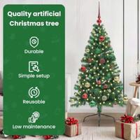 VidaXL Kunstmatig voorverlicht kerstboom met 150 led groen 150 cm pvc - thumbnail