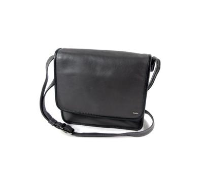 Leren overslag tas  schoudertas Grijs Zwart