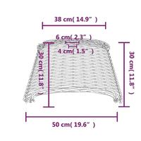 Plafondlampenkap 50x30 cm wicker wit - thumbnail