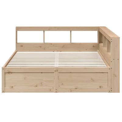 Bed met boekenkast zonder matras massief grenenhout 140x200 cm - thumbnail