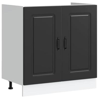 Spoelbakonderkast Kalmar 80x46x81,5 cm bewerkt hout zwart