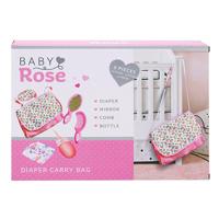 Johntoy Baby rose luier draagtas met accessoires - thumbnail