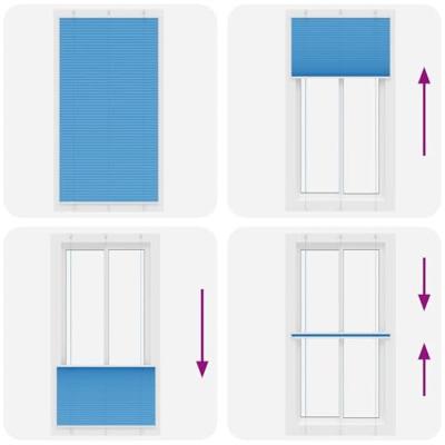 Pliss rolgordijn 105x200cm stofbreedte 104,4cm polyester blauw