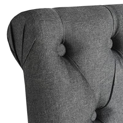 VidaXL Eetkamerstoelen 2 st stof donkergrijs