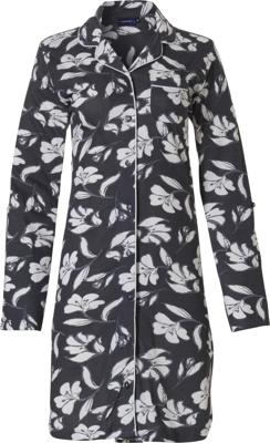 Winter bloemen doorknoopnachthemd grijs Winter bloemen doorknoopnachthemd grijs