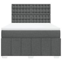 Boxspring met matras stof donkergrijs 180x200 cm - thumbnail