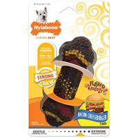 Kauwspeelgoed voor honden Nylabone Strong Chew Bacon Kaas Hamburgers Rubber Maat S - thumbnail