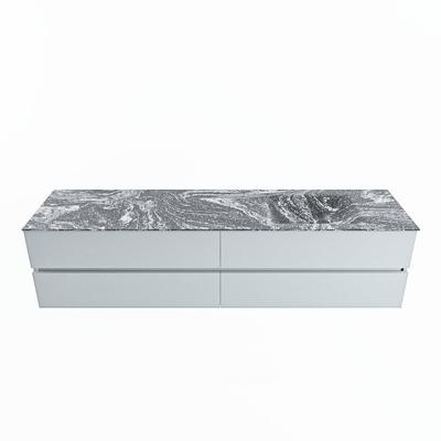 MONDIAZ VICA-DLUX 200cm badmeubel onderkast Clay 4 lades. Inbouw wastafel CLOUD rechts 1 kraangat, kleur Lava.