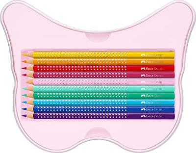 Faber Castell FC-201971 Kleurpotloden Sparkle in Vlinder Bewaarblik 12 Standaard Kleuren + 8 Pastel Kleuren + Stickers