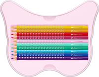 Faber Castell FC-201971 Kleurpotloden Sparkle in Vlinder Bewaarblik 12 Standaard Kleuren + 8 Pastel Kleuren + Stickers - thumbnail