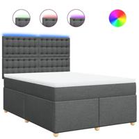 Boxspring met matras stof donkergrijs 160x200 cm - thumbnail
