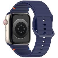 By Qubix - Wave sportband - Donkerblauw - Compatible met Apple Watch 38mm / 40mm / 41mm / 42mm - Compatible Apple watch bandjes - thumbnail
