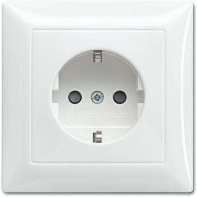 Busch-Jaeger 20 EUJB-914 Wandcontactdoos met randaarde Inzetstuk Busch-balance SI Alpine-wit 1 stuk(s)