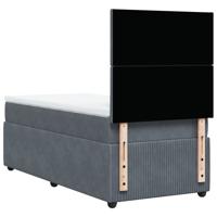 Boxspring met matras fluweel donkergrijs 90x200 cm - thumbnail