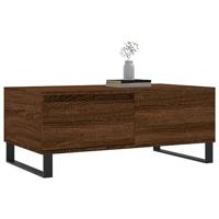 Salontafel 90x50x36,5 cm bewerkt hout bruin eikenkleur - thumbnail