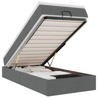 Ottoman bed met matras 100x200cm stof donkergrijs - thumbnail